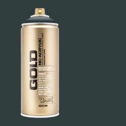 Montana Gold Acrylic Professional Spray Paint - Stealth, 400 ml (Spray can with color swatch)