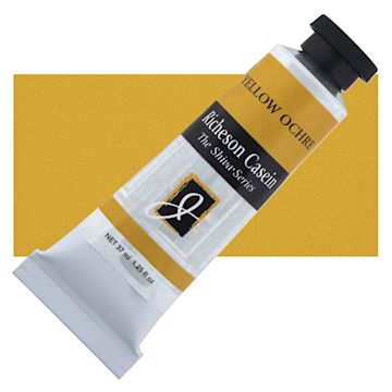 Open in modal - Richeson Casein Paint the Shiva Series - Yellow Ochre, 37 ml tube and swatch