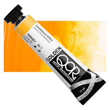Open in modal - QoR Modern Watercolor - Isoindolinone Yellow, 11 ml tube and swatch