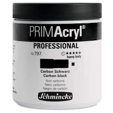 Open in modal - Schmincke Primacryl Professional Acrylic Paint - Carbon Black, 237 ml Jar