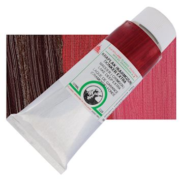 Open in modal - Old Holland Classic Oil Color - Madder (Crimson) Lake Deep Extra, 125 ml tube and swatch