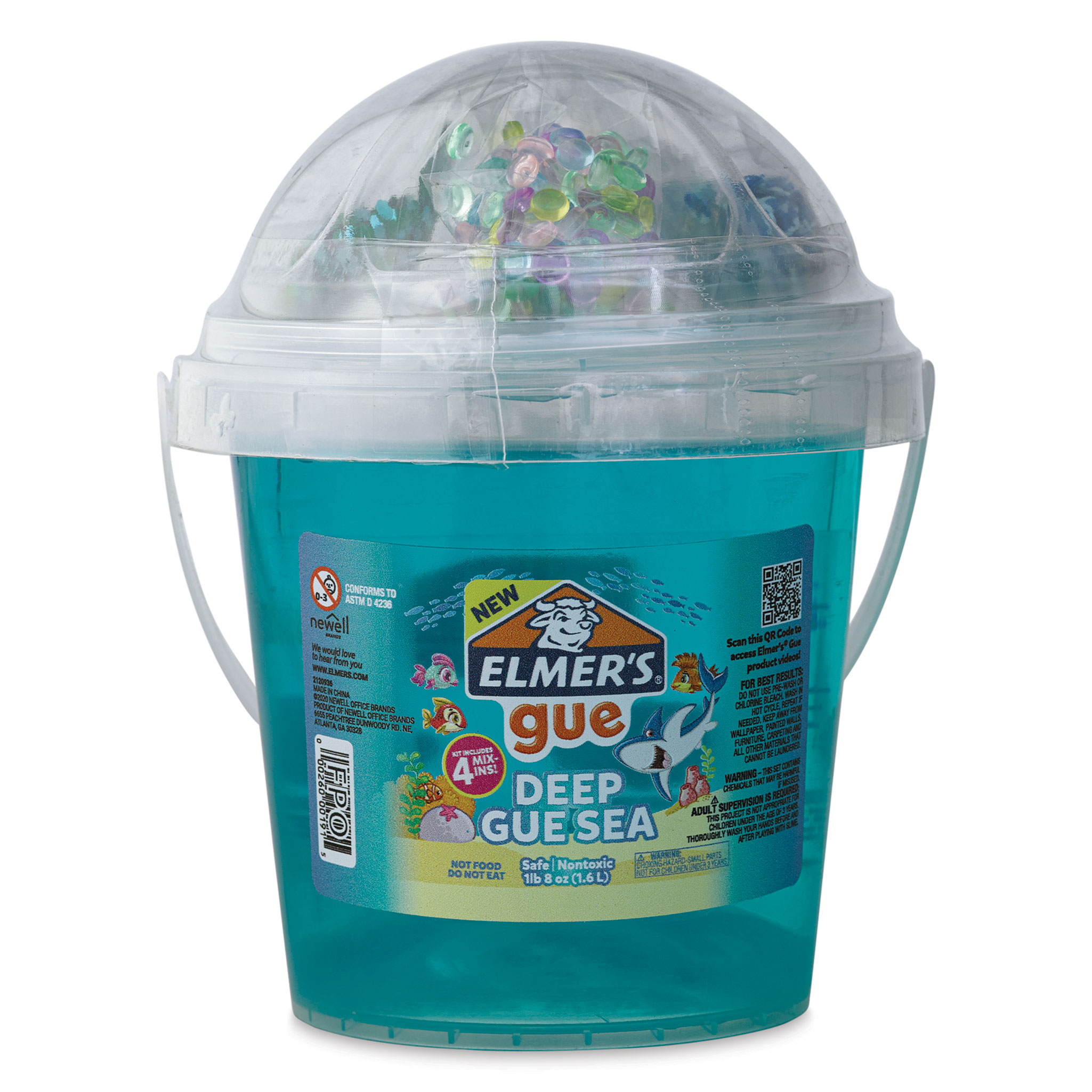 Elmer’s Gue Premade Slime - Deep Gue Sea Bucket with Mix-Ins, 1-1/2 lb
