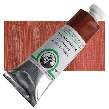 Open in modal - Old Holland Classic Oil Color - Venetian Red, 40 ml tube and swatch