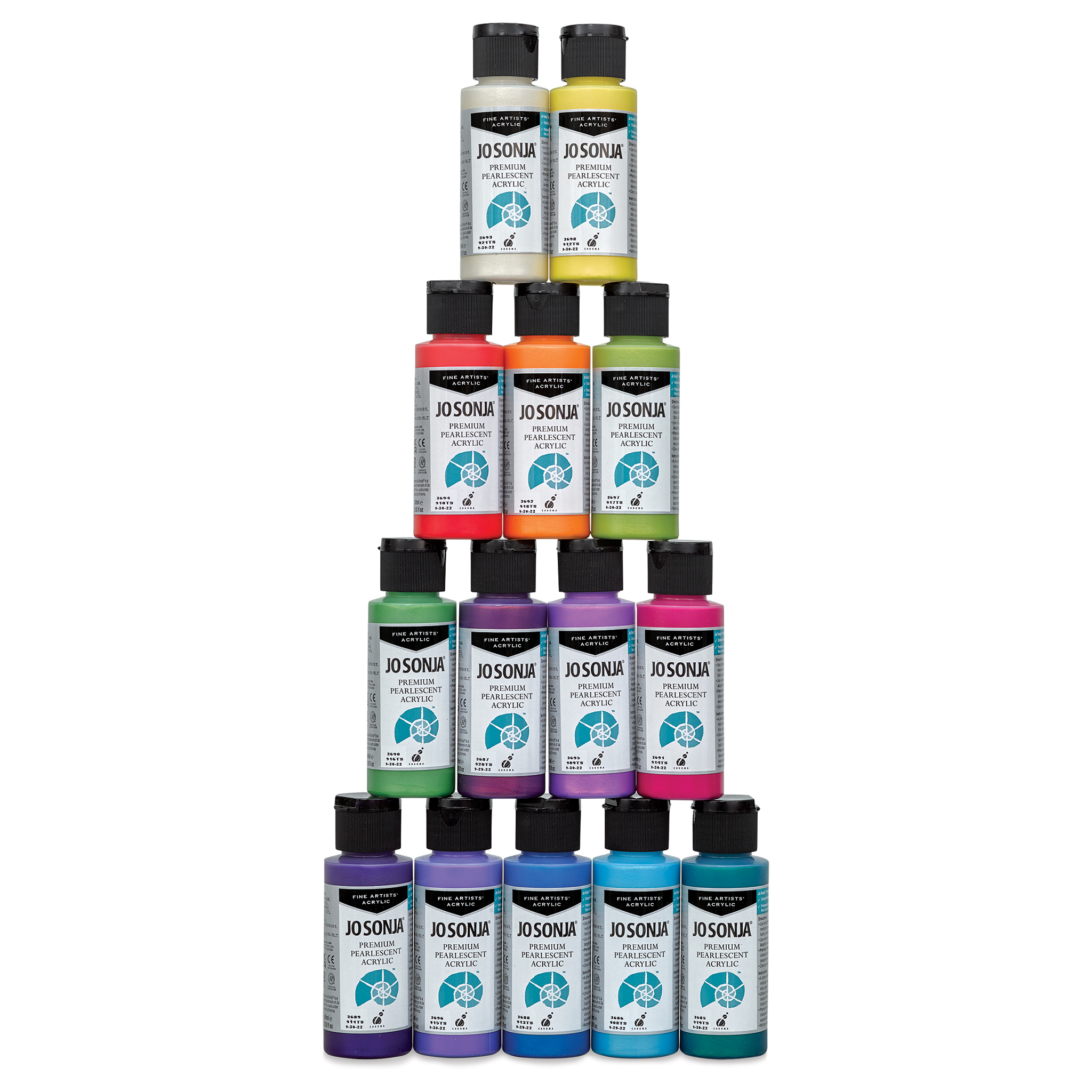 North Shore Pearlescent acrylic paint 12 containers, Pearlescent Paint  12x30ml 