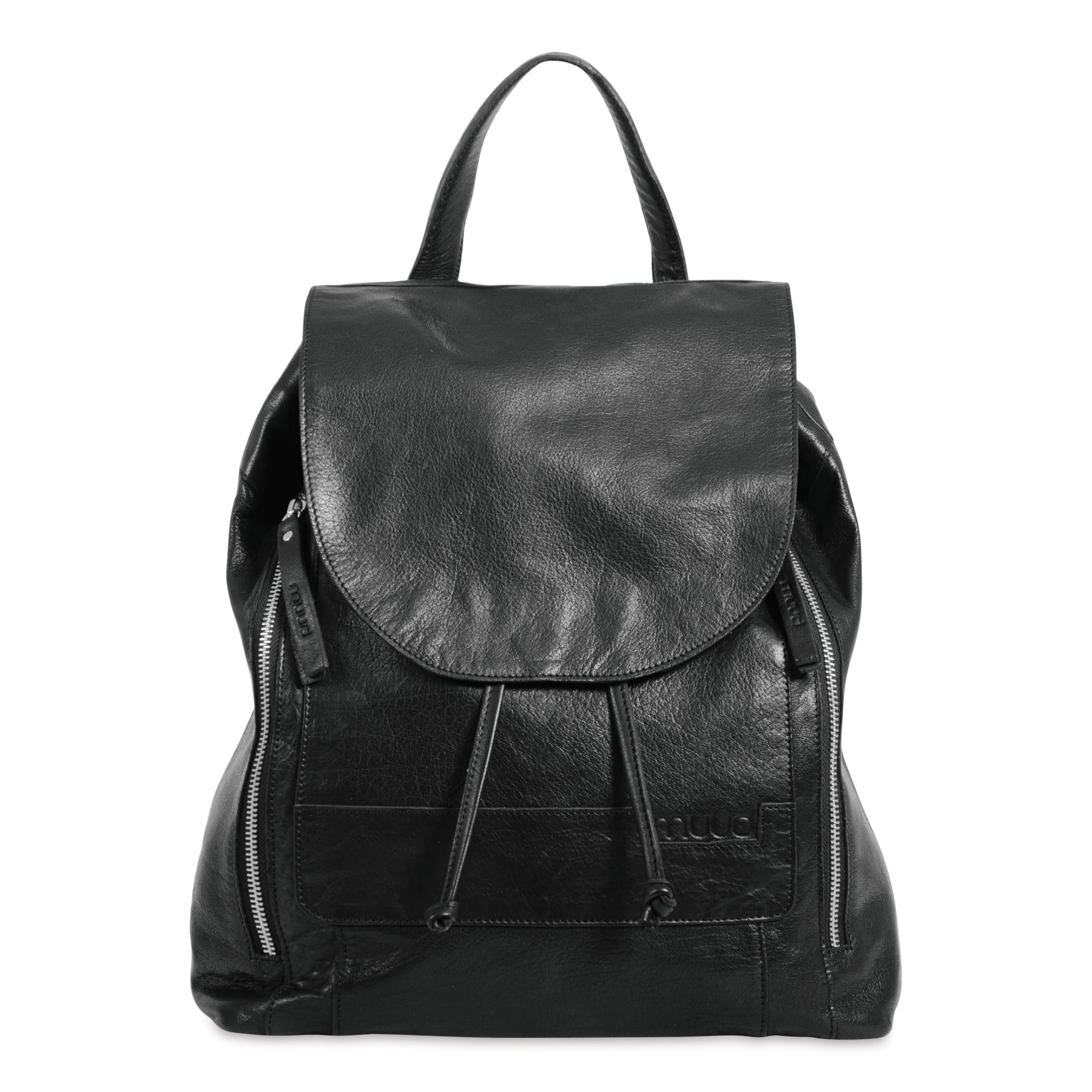 Muud Gimo Leather Backpack - Black - front