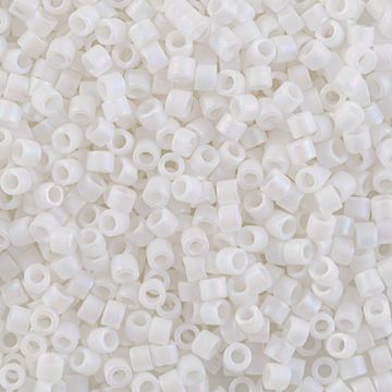 Open in modal - John Bead Miyuki Delica Glass Beads - White, Matte (Close-up of beads)