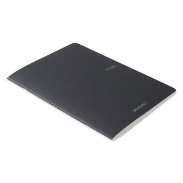 Fabriano EcoQua Staplebound Notebook - Black, 11.7" x 8.3", Blank (side view)