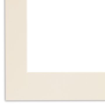 Open in modal - Crescent Select Conservation Solids Pre-Cut Mats - Closeup of Antique White corner
