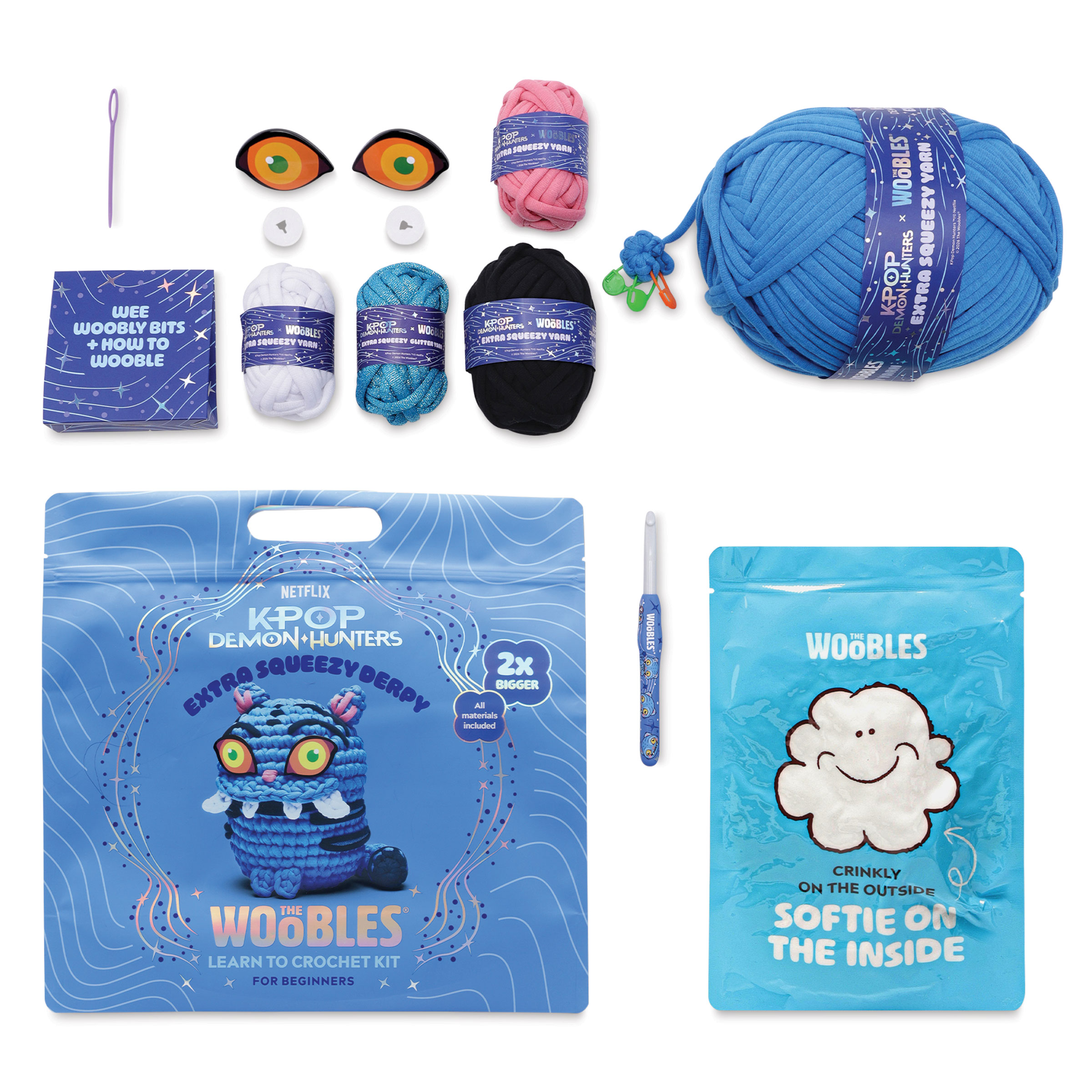 The Woobles Extra Squeezy Crochet Kit - Derpy the Tiger | BLICK