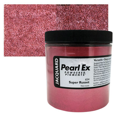 Jacquard Pearl-Ex Pigment - 4 oz, Super Russet, Jar with Swatch
