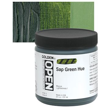 Open in modal - Golden Open Acrylic - Sap Green Hue, 8 oz Jar and swatch
