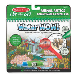Melissa & Doug Water Wow!- Front view of Animal Antics package showing pen in storage slot