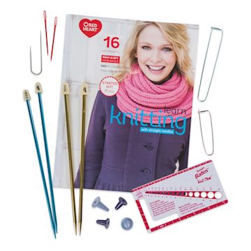 Open in modal - Red Heart Learn to Knit Kit Contents