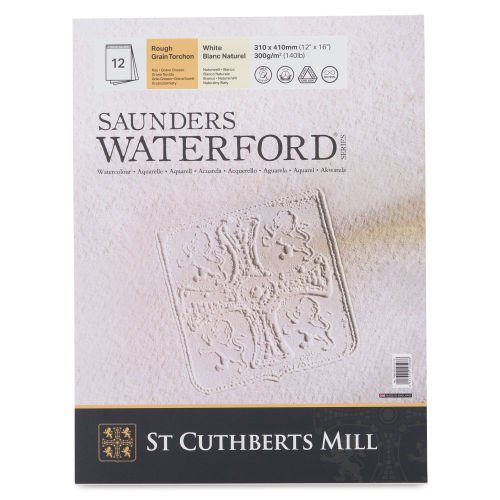 Saunders Waterford Watercolor Pad - 12 x 16, Hot Press, 140 lb, 12 Sheets