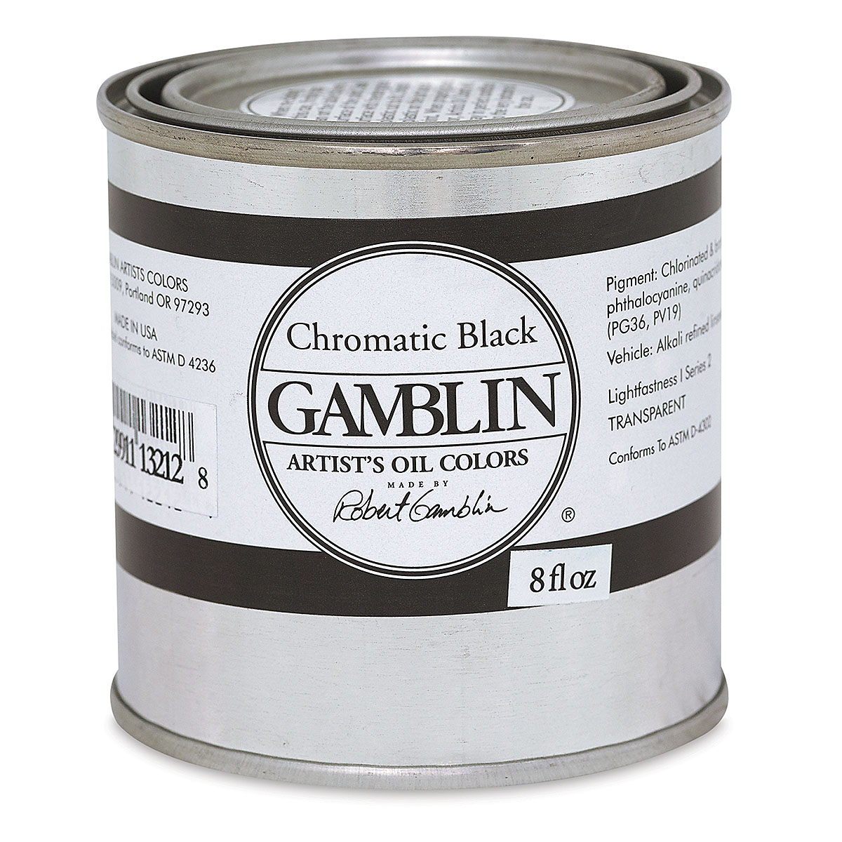Gamblin artists grade chromatic Black 8oz (729911132128)