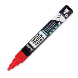 Pebeo 7A Opaque Fabric Marker - Red, 4 mm (Cap off)