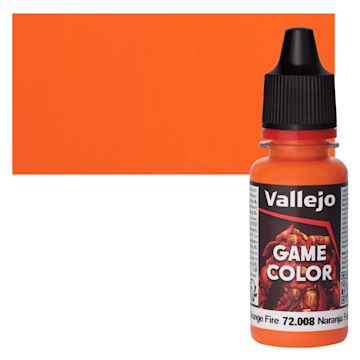 Open in modal - Vallejo Game Color Acrylic Paint - Orange Fire - Bottle and Swatch