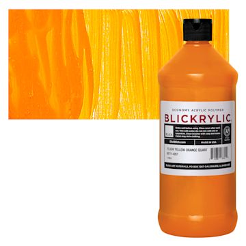 Open in modal - Blickrylic Student Acrylic - Fluorescent Yellow Orange, Quart and swatch