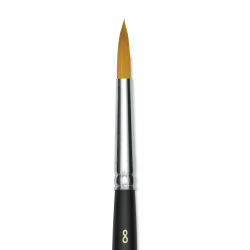 Blick Masterstroke Golden Taklon Brush - Round, Short Handle, Size 8 (close-up)