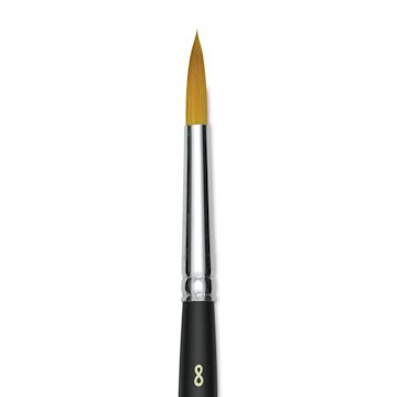Open in modal - Blick Masterstroke Golden Taklon Brush - Round, Short Handle, Size 8 (close-up)