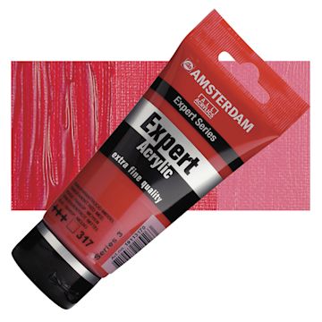 Open in modal - Amsterdam Expert Series Acrylic - Transparent Red Medium, 75 ml tube and swatch