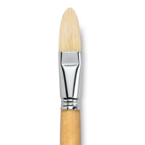 Escoda Clasico Chungking White Bristle Brush - Long Filbert, Long Handle, Size 22