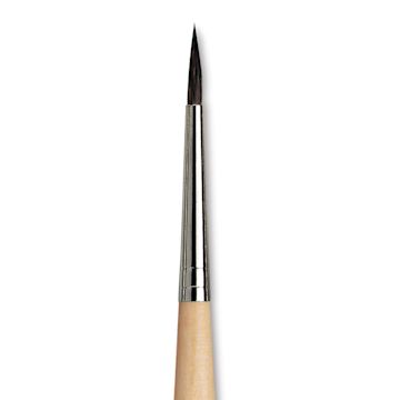 Open in modal - Da Vinci Petit Gris Pur Blue Squirrel Brush - Round, Short Handle, Size 4 close up