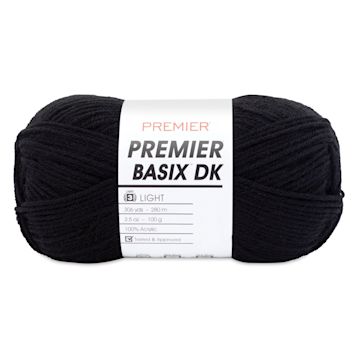 Open in modal - Premier Yarn Basix DK Yarn - Black, 306 yards
