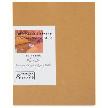 Guerrilla Painter Carton Plein Air Panel Pack - 8" x 10" x 1/32", Pkg of 6 front of packaging