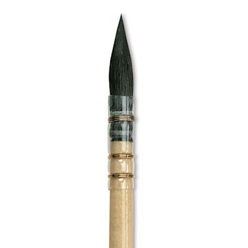 Open in modal - Da Vinci Petit Gris Pur Blue Squirrel Brush - Quill, Short Handle, Size 0 close up