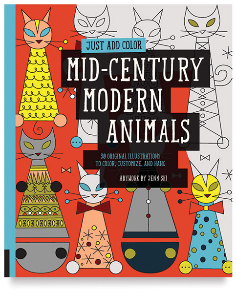 Just Add Color Series Coloring Book - Mid-Century Modern Animals