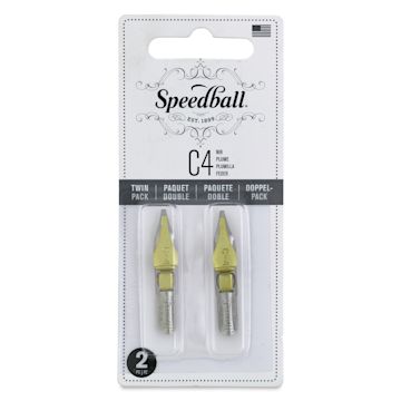 Open in modal - Speedball Broad Edge C-Series Flat Calligraphy Nibs - C4, Pkg of 2, front of the packaging