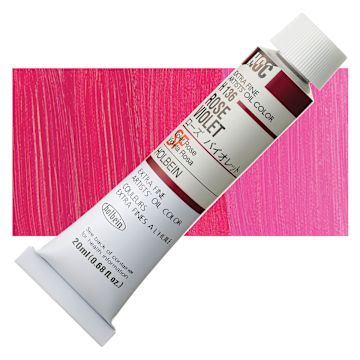 Open in modal - Holbien Artists' Oil Color - Rose Violet, 20 ml tube and swatch