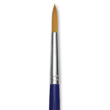 Open in modal - Blick Scholastic Short Handle Golden Taklon Brush - Round, Size 8 close up