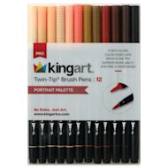 Kingart Twin-Tip Brush Pen Sets