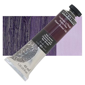 Open in modal - Sennelier Artists' Extra Fine Oil Paint - Ultramarine Rose, 40 ml tube and swatch