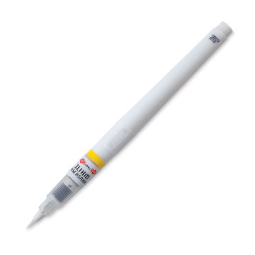 Kuretake Zig Cartoonist White Brush Pen - Angled view of uncapped pen