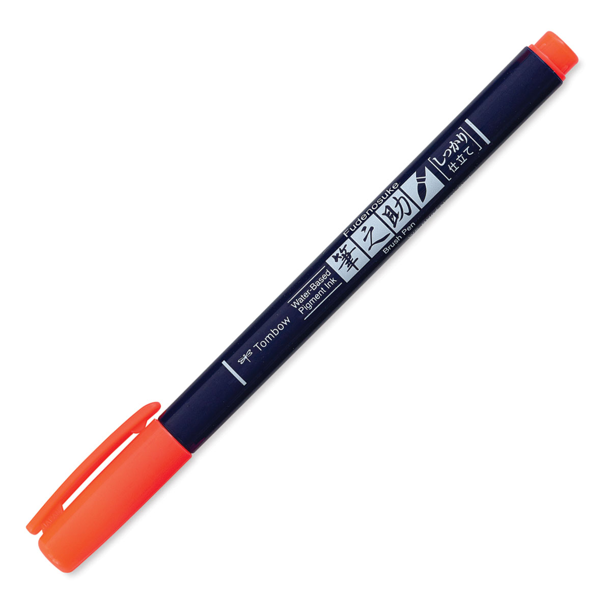 Tombow Fudenosuke Brush Pen - Red Neon, Hard Tip