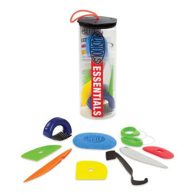 Mudtools Essentials Starter Kit - 9 pc components of Kit shown in front of storage tube