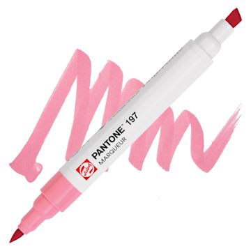 Open in modal - Pantone Dual Tip Marker - 197, swatch and marker
