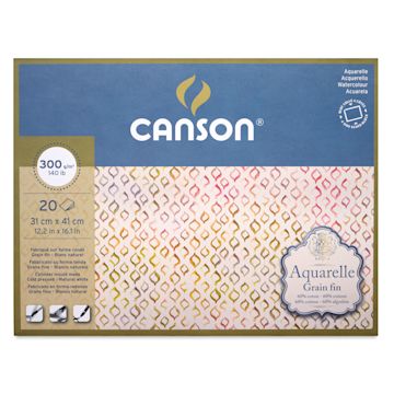 Open in modal - Canson Aquarelle Block - Blick Exclusive! 12.2" x 16.1", Cold Press, front cover
