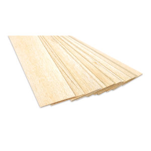 Bud Nosen Balsa Wood Sheets - 3/32" x 4" x 36", Pkg of 15 (view of the ends)