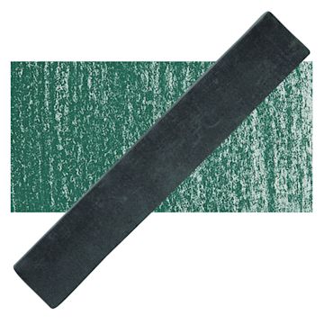 Open in modal - Holbein Artists' Soft Pastel - Deep Green 1 pastel and swatch