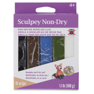 Sculpey EZ Shape Modeling Clay - Front view of package of 5 Natural clay colors