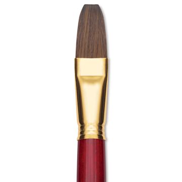 Open in modal - Blick Master Synthetic Kolinsky Brush - Long Handle, Flat, Size 22, close-up