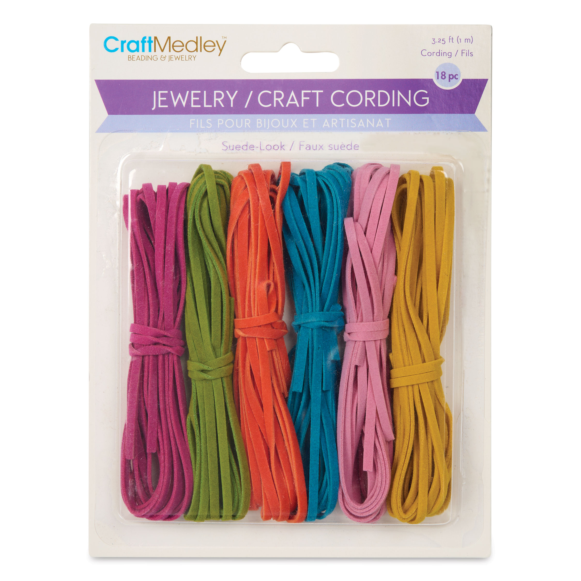 Craft Medley Jewelry Craft Cording Set - Fashion Colors, Pkg of 18