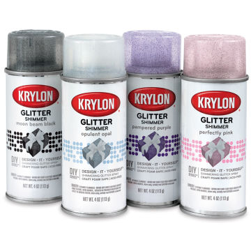 Krylon Glitter Spray Paint - Group Shot of Four Colors of 4 oz Cans