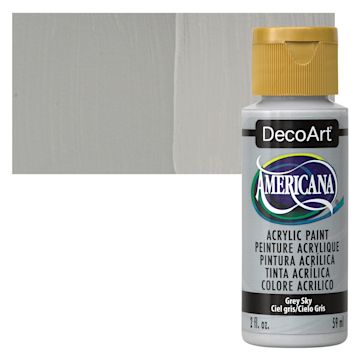 Open in modal - DecoArt Americana Acrylic Paint - Gray Sky, 2 oz bottle and swatch