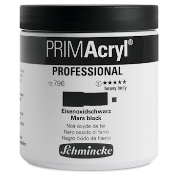 Open in modal - Schmincke Primacryl Professional Acrylic Paint - Mars Black, 237 ml Jar