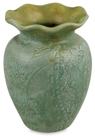 Mayco Snowfall Glaze Vase finished with Snowfall Glaze